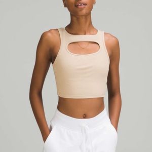 Lululemon LA Front Cut-Out Crop Tank - Trench